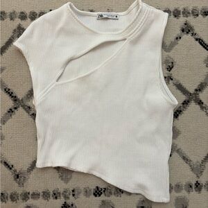 Zara Cropped asymmetrical top
